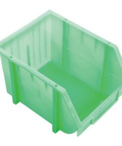 Matlock Plastic Louvre Panel Bin - Stack and Hang Container - Interlocking Design - 21.4 x 28.5 x 17.5 cm - Green