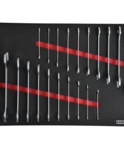 KennedyPro AF & Metric Open Ended Spanner Set - 21 Pieces - with full Width Foam Tool Control Inlay for Tool Roller Cabinets