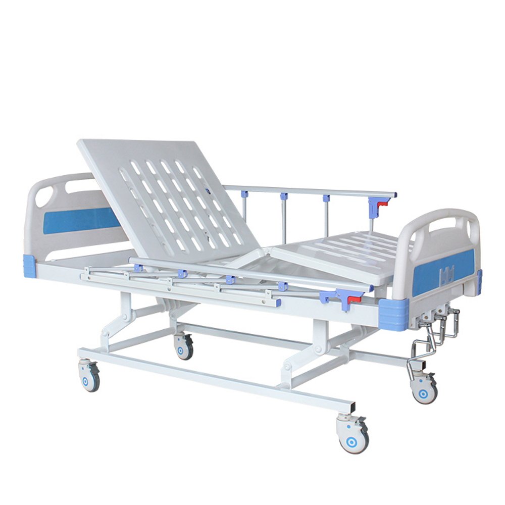 Three Crank Abs Hospital Bed With 4 Section 6cm Mattress