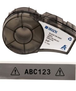 Brady Vinylband M21-750-595-GY 19.05 x 6.4 m, Black on Grey, Self-Adhesive, Box of 6.4 m