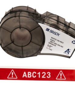 Brady Labels M21-500-595-RD 12.7x6.4m, Black on Red, Self-Adhesive, Box of 6.4 m