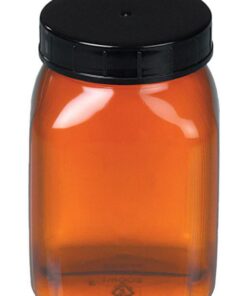 Bürkle Wide Neck Can 200 ml, Square PVC Brown Transparent