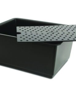 SCAT Catching Bowl PE-HD, Electrically Conductive with Sieve Socket Inlay, 440x320x230mm