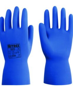 Chemical protective gloves Nitrex 440 M (8) latex, blue, flocked inside, pack of 10 pair