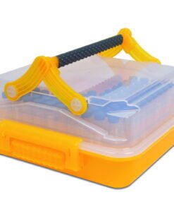 Heathrow Scientific DuraporterXL High Capacity Sample Transport Tote (Including Multitube Insert) - Clear/Yellow