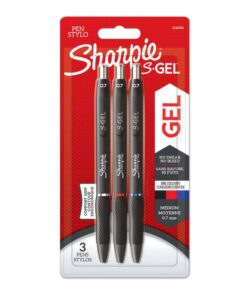 Laborbedarf Sharpie S Gel Pens with the Highest Writing Comfort (Blister of 3, Black, Blue, Red)