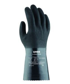 Uvex U-Chem 3100 Chemical Protection Gloves, Black, Size 9, Nitrile Rubber, Box of 10 Pairs​
