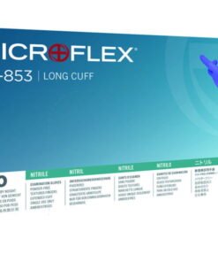 Ansell Microflex, size 7½-8 (M) Nitrile glove, Blue, Powder-Free, Non-Sterile, 295mm, Pack of 10x50