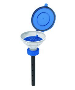 SCAT Funnel with lid "MARCO", V2.0, S60/61, PE-HD, with lance (220 mm) and removable sieve