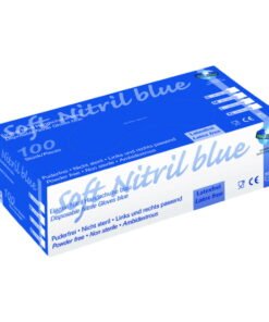 Unigloves Soft Nitrile Gloves Size S (6-7) "SOFT NITRIL BLUE ECO", Blue, Non-Sterile, Powder-Free, Rolling Edges, Latex-Free, Pack of 100