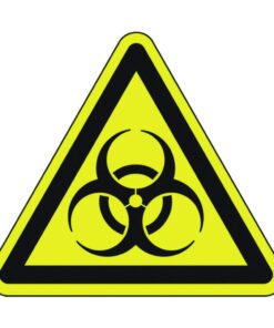 Warning sign, "Warning of biohazard", foil, self-adhesive, length 200 mm