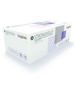 Unigloves Nitrile Gloves Stronghold Plus Size S (6-7), Extra Long, Non-Sterile, Latex-Free, Powder-Free, Purple, Pack of 100