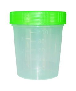 Paul Boettger Urine Beaker 125 ml, PP with Screw-Cap Green, HD-PE, Pack of 100