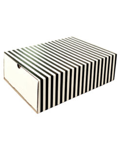 Matchbox – Black & White Pin-stripe (MED) 250 x 175 x 75mm