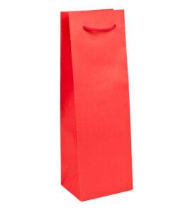 Red Bottle paper carrier bag with cord handles
