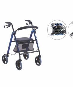 Rollator 4 wheel with Bag and Detachable Back – Aluminium