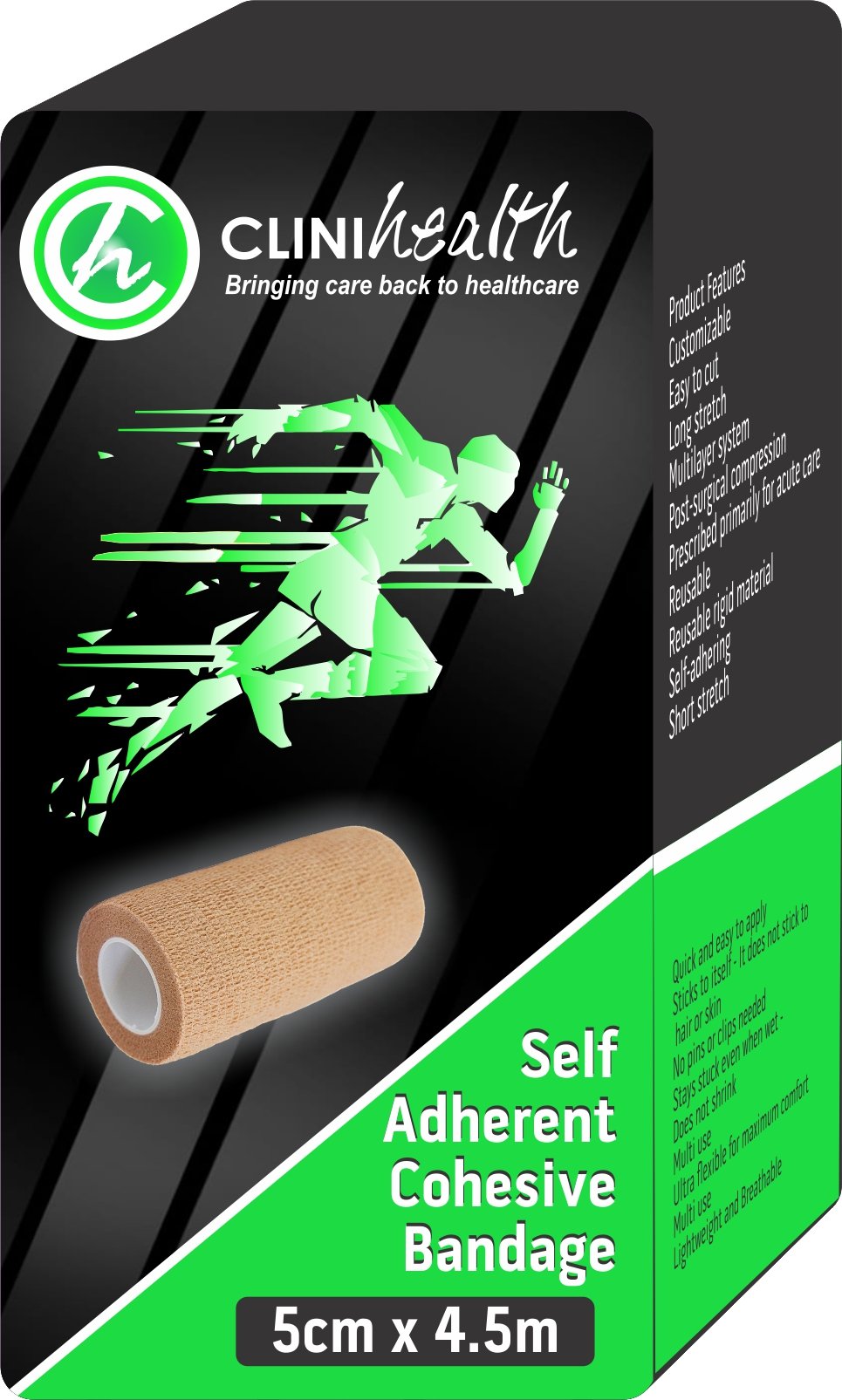 Self Adherant Cohesive Bandages 5cm x 4.5m – Singles