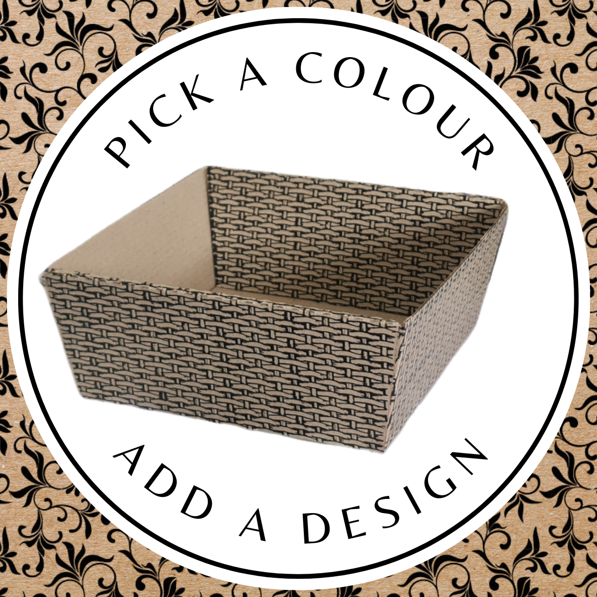 Design Hamper Tray (Standard) – Brown Kraft 210 x 210 x 95mm