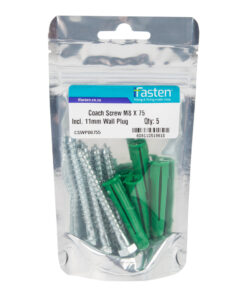Ifasten Coach Screw M8X75Mm & Wall Plug Green 5 Pp