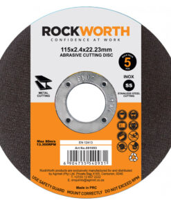 Rockworth Cutting Disc Steel 115X2.5Mm 5Pack