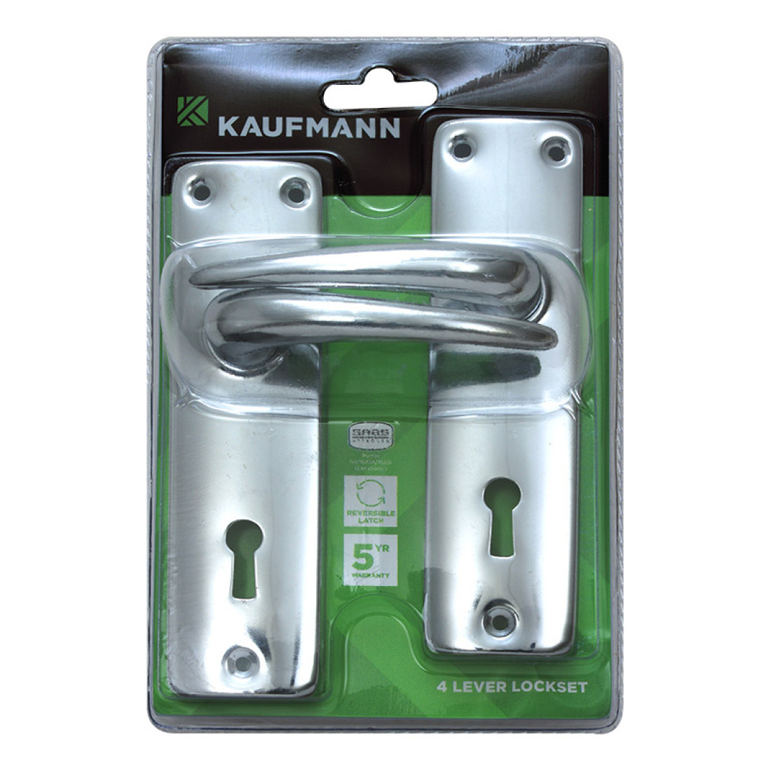 Kaufmann Lockset 4 Lever Sabs Lock + Cp Handle