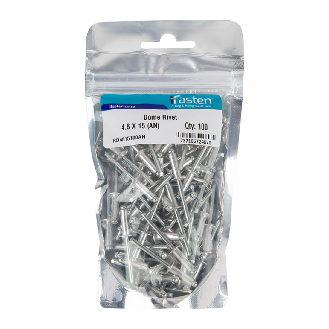 Ifasten Rivet Dome 4.8Mmx15Mm 100 Pp