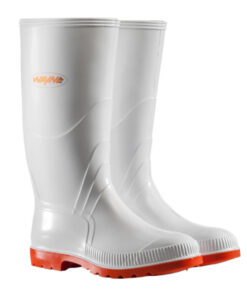 Wayne Gumboot Mens Knee L White/Red Size 6