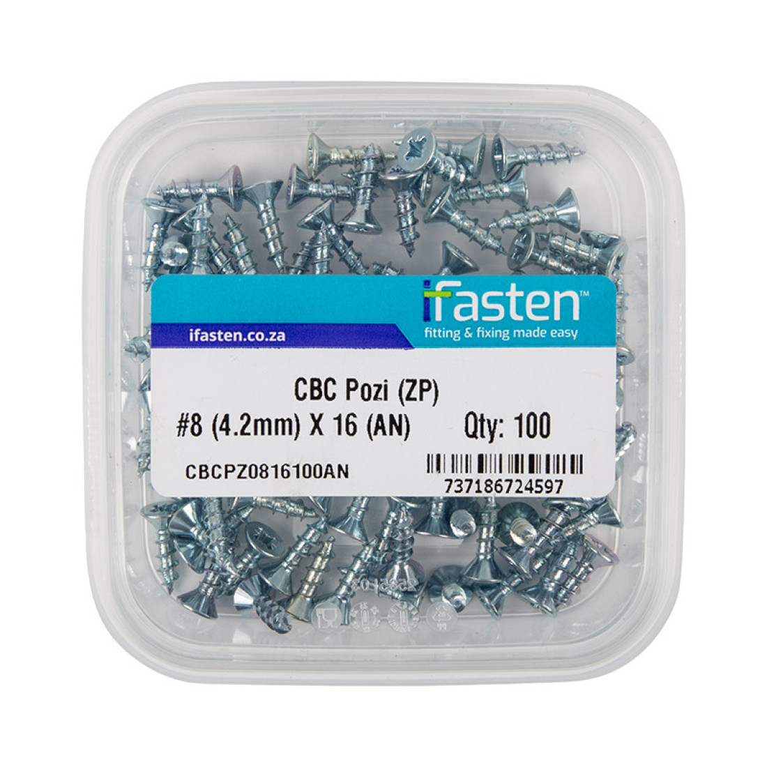 Ifasten Cbc Pozi No8 Zp 4.2Mmx16Mm 100 Pt