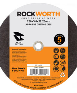 Rockworth Cutting Disc Steel 230X3.0Mm 5Pack