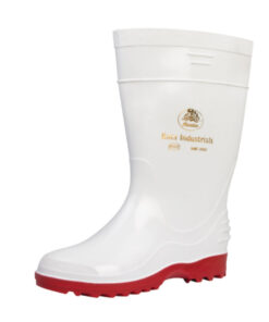 Bata Elegant Ladies Gumboot White/Red Size 9