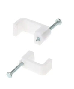 United Electrical Cable Clips Flat 5Mm 100 Pk Whit