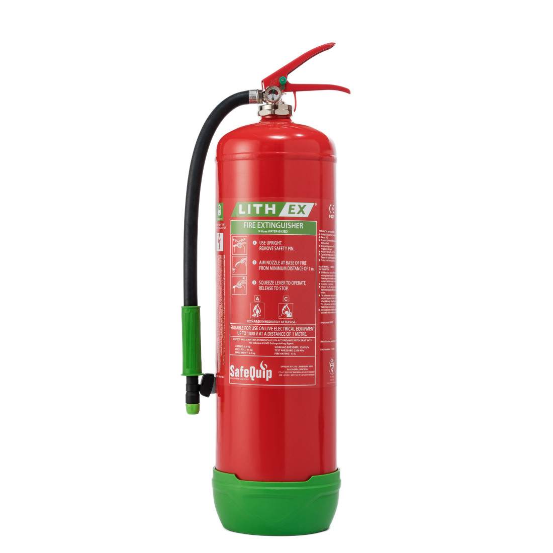 Lith-Ex Extinguisher (Water Based) 9 Litre, 13A