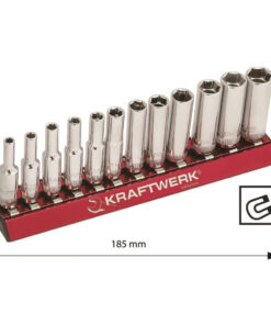 Kraftwerk Magnetic Rail Deep Socket Set 1/4-Inch Drive 12 Pieces