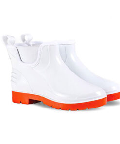 Wayne Ladies Slip-On Gumboots Size 8 White And Red