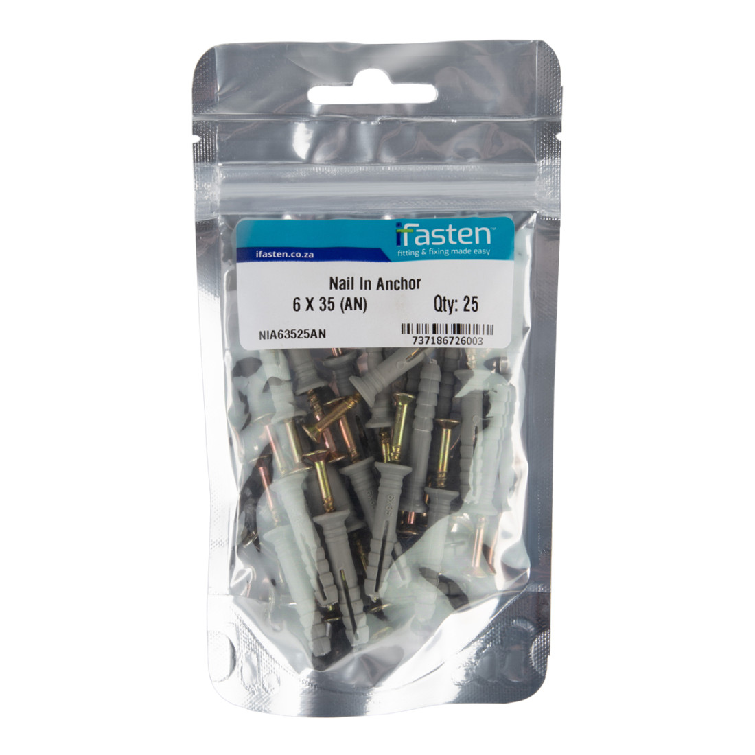 Ifasten Nail In Anchor 6Mmx35Mm 25 Pp
