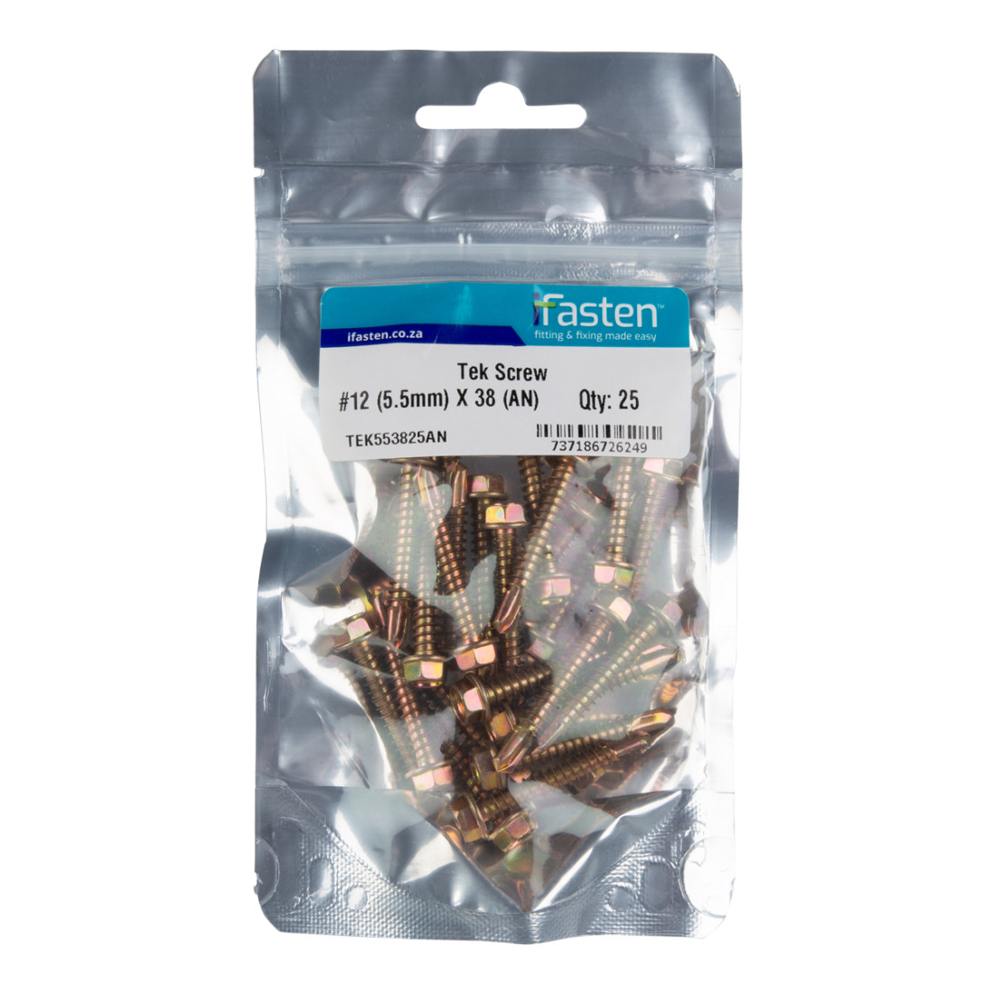 Ifasten Tek Screw No12 5.5Mmx38Mm 25 Pp