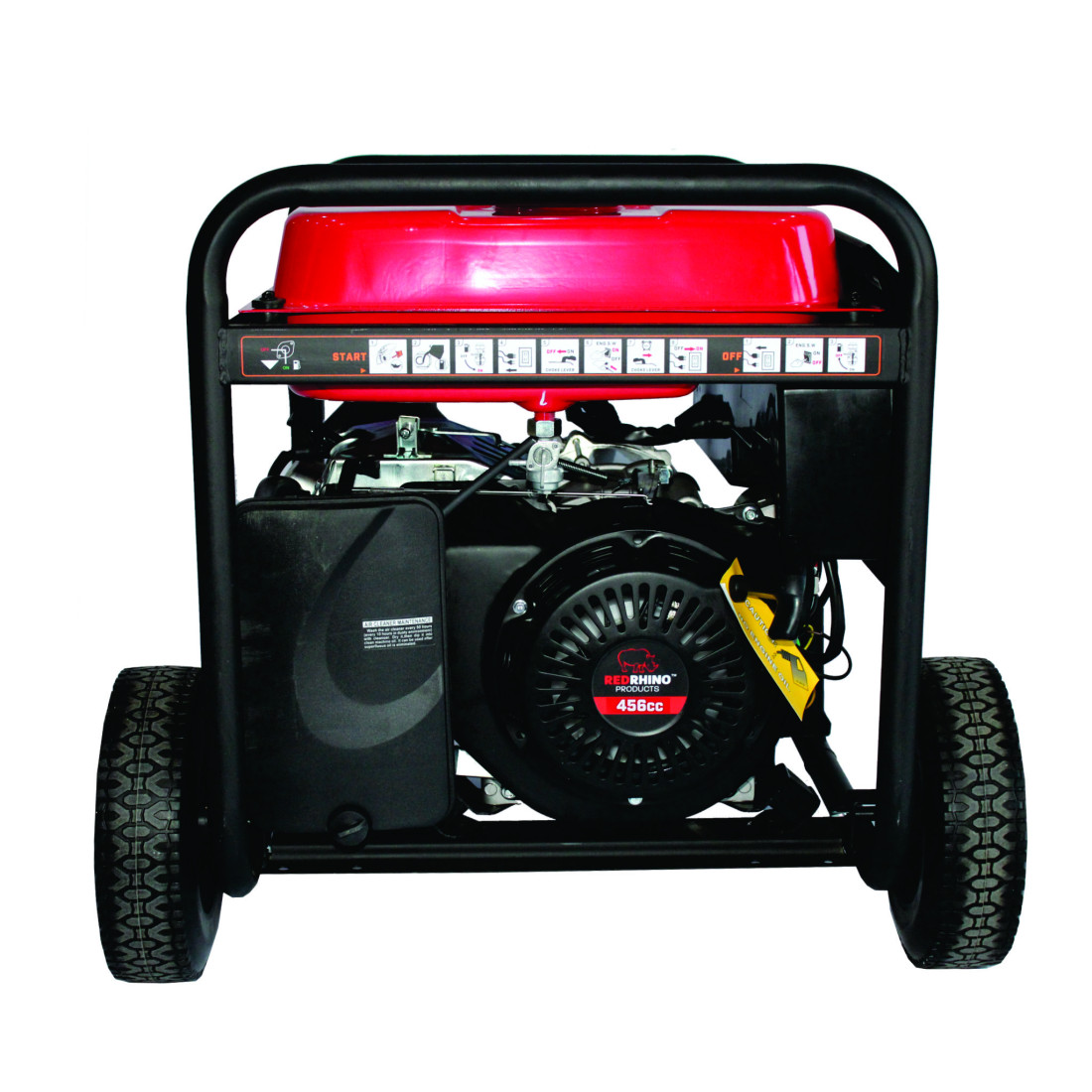Red Rhino 8Kw H-Type Gasoline Generator (Electric Start) With Wheel Kit And Hour Meter