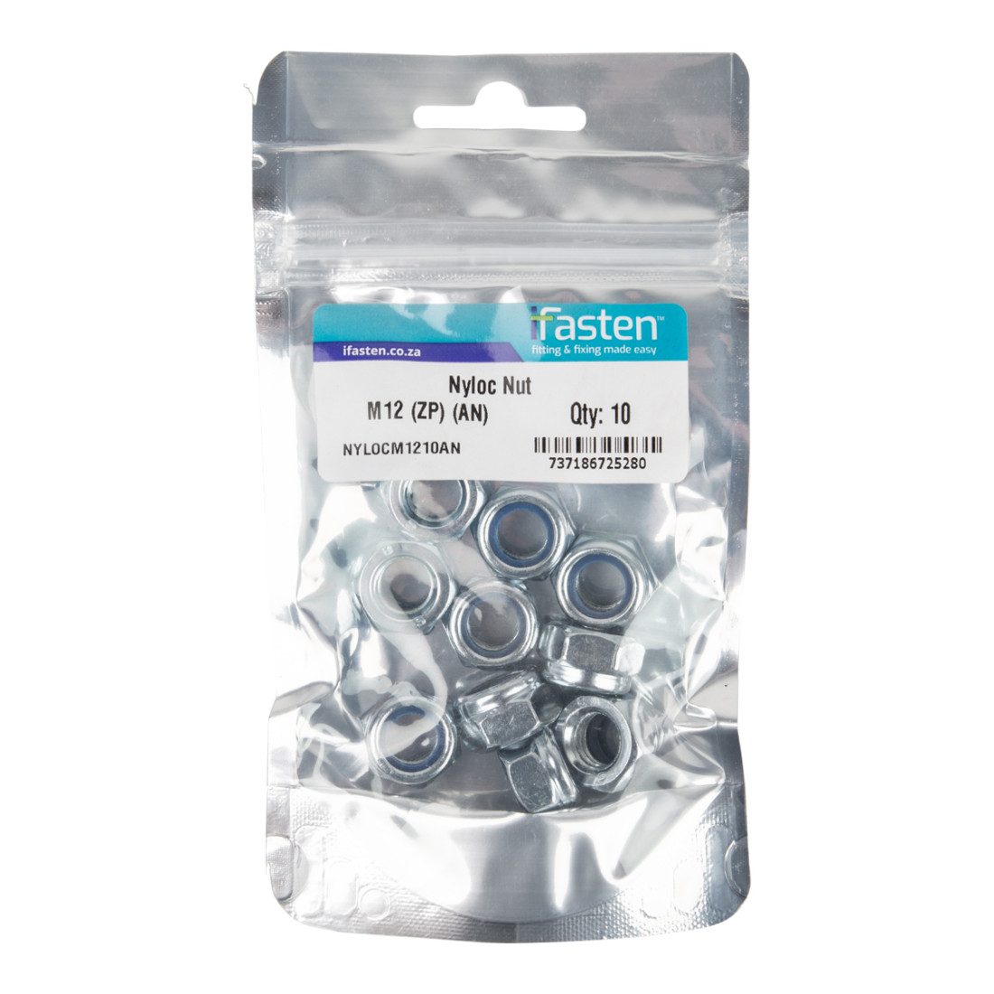 Ifasten Nut Nyloc Zp M12 10 Pp