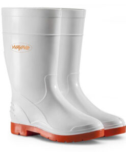Wayne Gumboot Ladies Half L White/Red Size 9