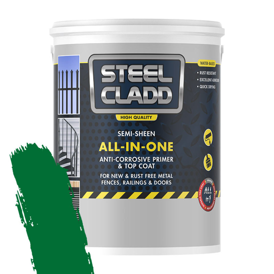 Steel Cladd All-In-One Water Based Green 1L