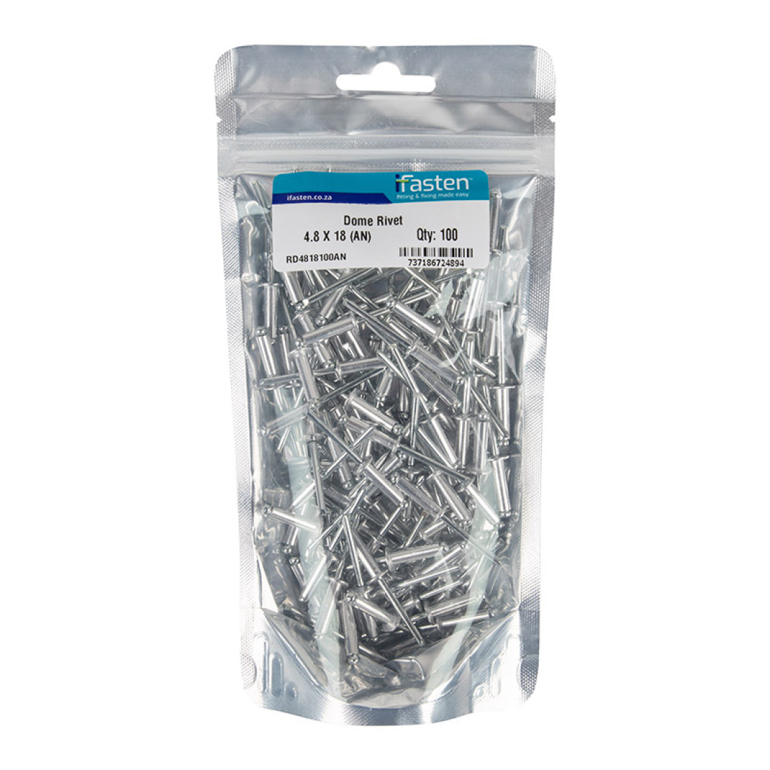 Ifasten Rivet Dome 4.8Mmx18Mm 100 Pp