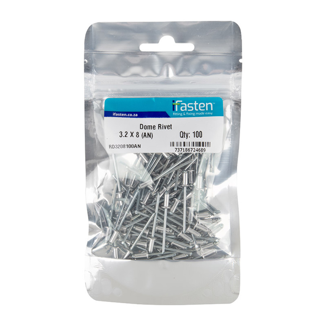 Ifasten Rivet Dome 3.2Mmx8Mm 100 Pp