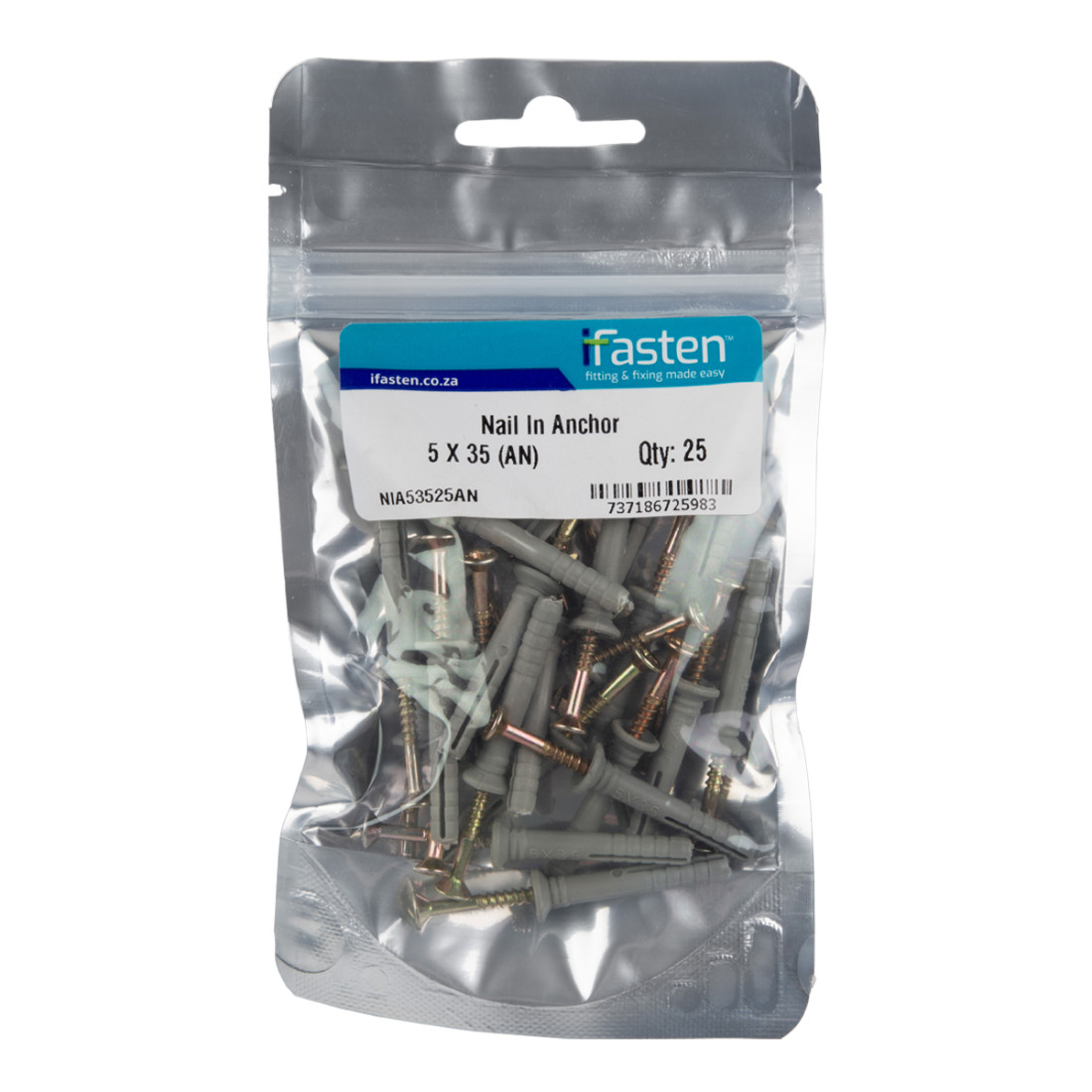 Ifasten Nail In Anchor 5Mmx35Mm 25 Pp