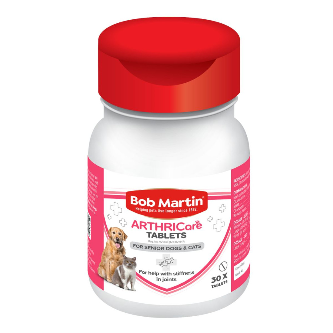 Bob Martin Arthricare Tablets For Dogs & Cats 30'S