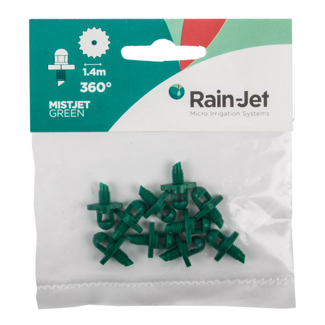 Micro Rainjet Head Mister 360Deg Grn 1.3Mm 10Pk