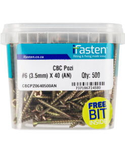 Ifasten Cbc Pozi No6 3.5Mmx40Mm 500 Pt + Bit