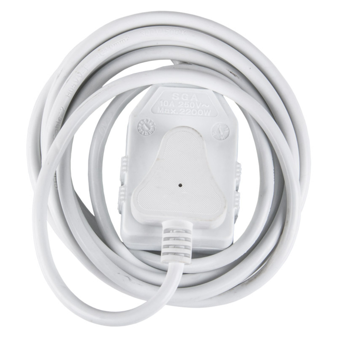 Nexus Extension Cord White Dbl 3M 1.0Mm 10A