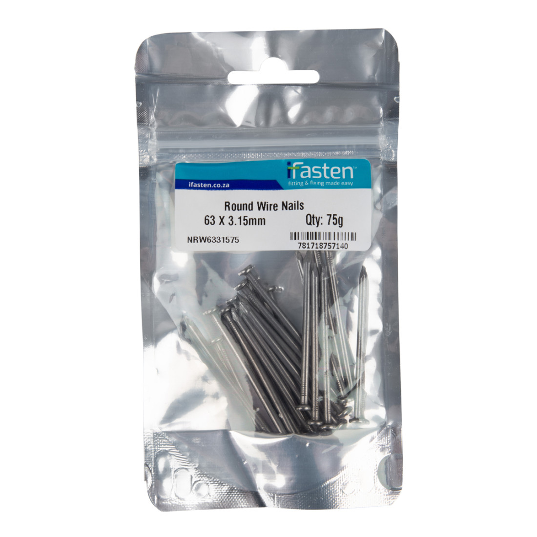 Ifasten Nail Wire Round 63Mmx3.15Mm 75G Pp