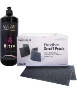 Glissen Promo ( Glissen Nitro Scuff Liquid 1Kg + 80600 Sunmight Soft Non-Woven St 114 X 228Mm - Ultra Fine (Gray) 25Pcs)