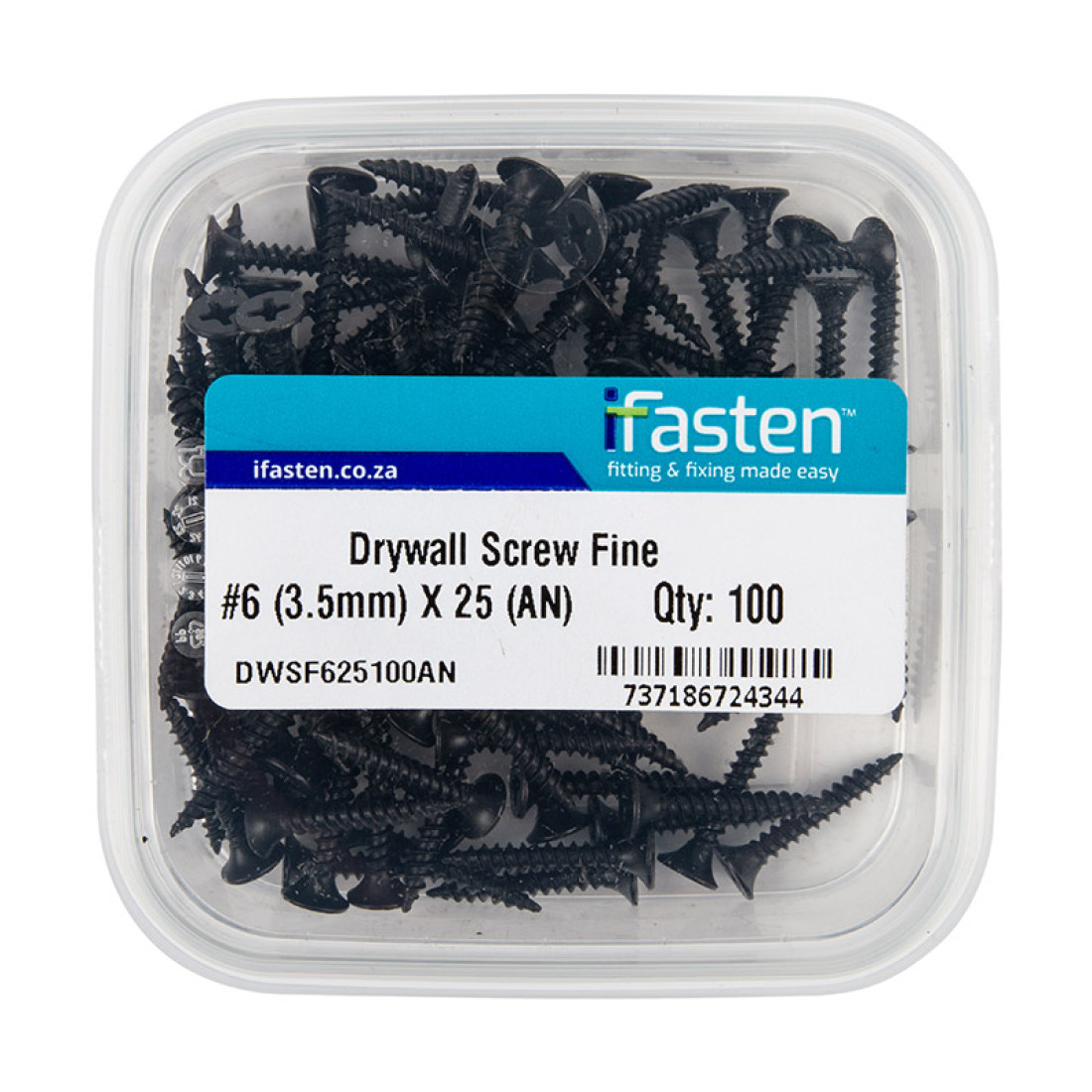 Ifasten Drywall Screw Fine No6 3.5Mmx25Mm 100 Pt